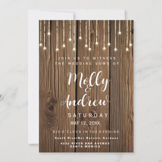 Rustieke string van lichten feest / bruiloft KAART (Voorkant)