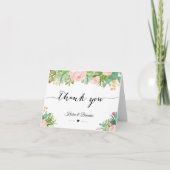 Rustieke Succulent Cactus Floral Wedding Bedankt (Voorkant)