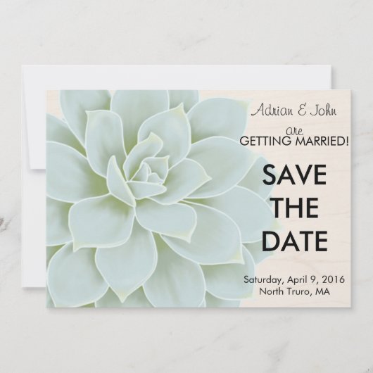 Rustieke Succulent Opslagdatum Save The Date (Voorkant)