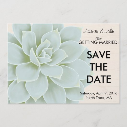 Rustieke Succulent Opslagdatum Save The Date (Voorkant)
