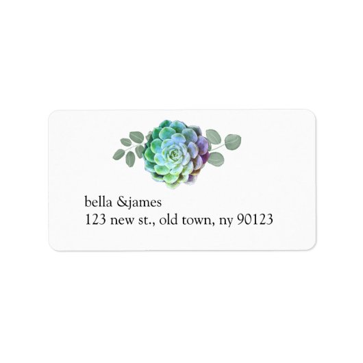 Rustieke succulente bruiloft Adresetiketten Etiket (Voorkant)
