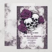Rustieke Suiker Schedel Uitnodiging - Dag van de D (Voorkant / Achterkant)