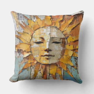 Rustieke Sun Face, sfeer, landelijke stijl, Kussen