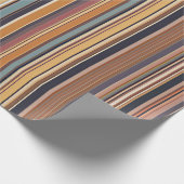 Rustieke Sunset Stripes Gift Wrap – Warm Midcentur Cadeaupapier (Hoek)