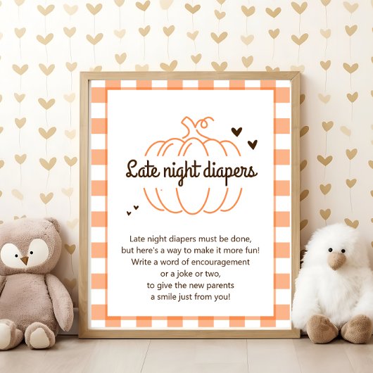 Rustieke Sweet Pumpkin Baby shower Late Night Luie Poster
