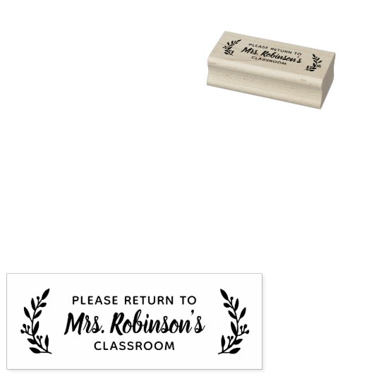 Rustieke tak leraar Bookplate Label Rubberstempel (Gestempeld)