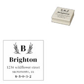 Rustieke takken Monogram retouradres Rubberstempel (Gestempeld)