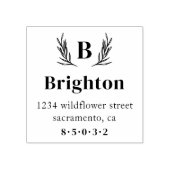 Rustieke takken Monogram retouradres Rubberstempel (Afrduk)