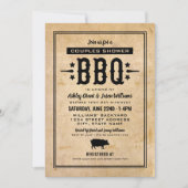 Rustieke Tan BBQ Bruiloft Koppels Douche Kaart (Voorkant)