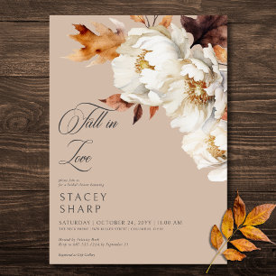 Rustieke Tan Cream Herfst In Love Floral Vrijgezel Kaart