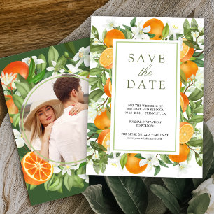 Rustieke Tangerine Citrus Sinaasappel Foto Bruilof Save The Date