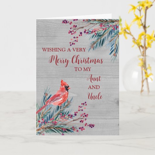 Rustieke tante en oom kerst kaart (Gele Bloem)