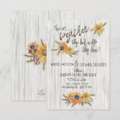 Rustieke Tarwe Zonnebloem Huwelijksuitnodiging Bedankkaart (Voorkant / Achterkant)