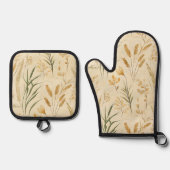Rustieke Tarwevelden Oven Mitt en Pot Holder Set (Voorkant)