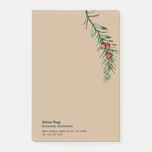 Rustieke taxusboom tak post-it® notes (Voorkant)