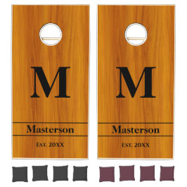 Rustieke Teak Hout Graan bruiloft Monogram