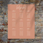 Rustieke Terracotta 9 tafel bruiloft zitgrafiek Poster