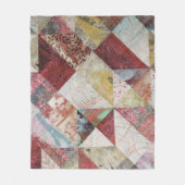 Rustieke Terracotta Abstracte Patchwork Botanische Fleece Deken (Voorkant)