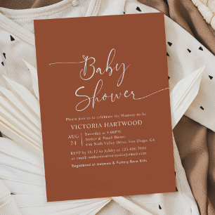 Rustieke Terracotta Baby shower Invitation Kaart