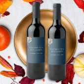 Rustieke terracotta blauwe roest eucalyptus bruilo wijn etiket