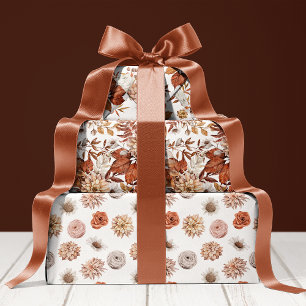 Rustieke Terracotta Bloemen En Pampagras Bloemstuk Inpakpapier Vel