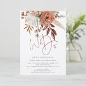 Rustieke Terracotta Bloemen Wij Doen QR Code Trouw Kaart (Staand voorkant)