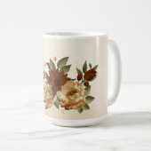 rustieke terracotta bloemengewas koffiemok (Voorkant rechts)