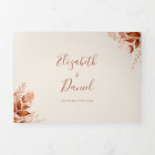 Rustieke terracotta boog foto herfst herfst bruilo drieluik uitnodiging (Cover)