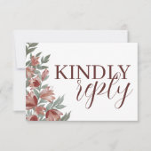 Rustieke Terracotta Botanische RSVP Bruiloft Kaartje (Voorkant)