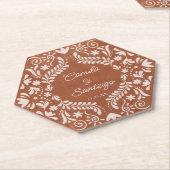 Rustieke Terracotta bruiloft Kartonnen Onderzetters (Schuin)