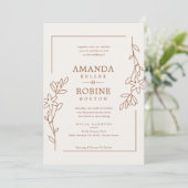 Rustieke Terracotta bruiloft uitnodiging (Staand voorkant)