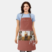 Rustieke Terracotta Drie Foto Koken Schort (Gedragen)