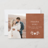 Rustieke Terracotta Foto Bedankkaart (Voorkant)