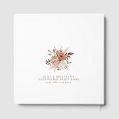 Rustieke Terracotta Herfst Bloemen Bruiloft Gastenboek (Achterkant)