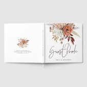 Rustieke Terracotta Herfst Bloemen Bruiloft Gastenboek (Volledig)