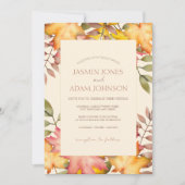 Rustieke Terracotta Herfst herfstbladeren bruiloft Kaart (Voorkant)