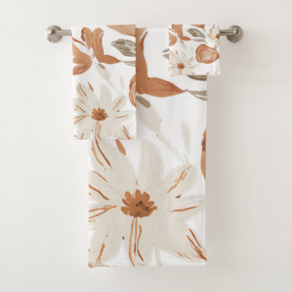 Rustieke Terracotta Wildflower Boho Vintage Aardse Bad Handdoek