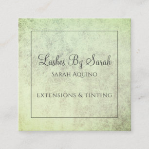 Rustieke textuur Sage Green Lash Extensions Beauty Vierkante Visitekaartje