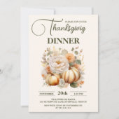 Rustieke Thanksgiving Diner Pompoen Kaart (Voorkant)