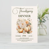 Rustieke Thanksgiving Diner Pompoen Kaart (Staand voorkant)