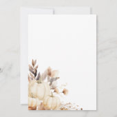 Rustieke Thanksgiving Diner Pompoen Kaart (Achterkant)