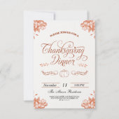 Rustieke Thanksgiving Diner Pompoen Kaart (Voorkant)