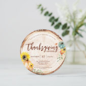 Rustieke Thanksgiving Diner Pompoenhout Herfst Kaart (Staand voorkant)