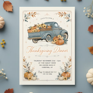 Rustieke Thanksgiving-dinerpompoen Kaart