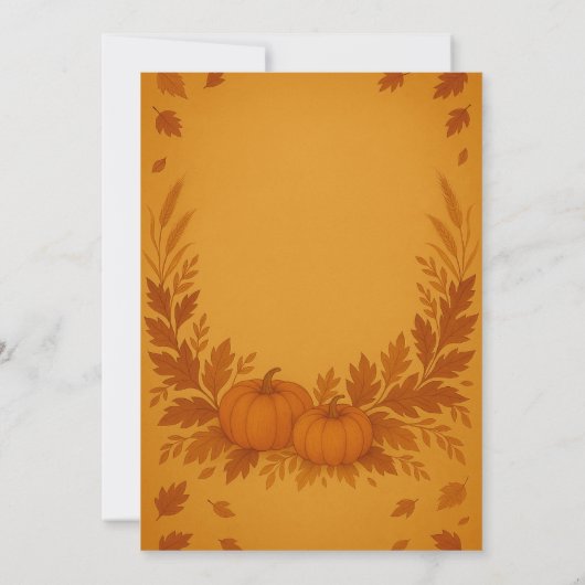 Rustieke Thanksgiving Dinner Invitation | pompoene Kaart (Achterkant)