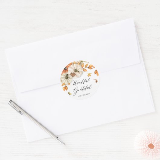 Rustieke Thanksgiving Familie Stickers (Envelop)