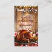 Rustieke Thanksgiving geroosterd Turkije Baby show Informatiekaartje (Voorkant)