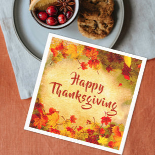 Rustieke  Thanksgiving herfstbladeren Servet