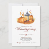 Rustieke Thanksgiving pompoen diner uitnodiging (Voorkant)