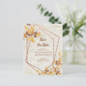 Rustieke Thanksgiving Save the Date Eekhoorns Eekh Briefkaart (Staand voorkant)